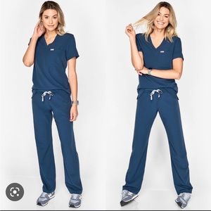 Figs Livingston XS scrub pants in dark harbor
